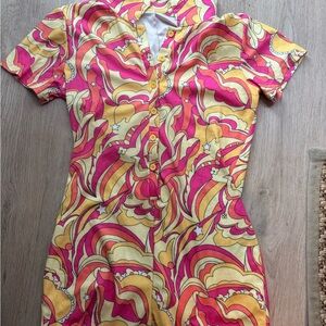 Vibrant Retro Patterned Jumper romper